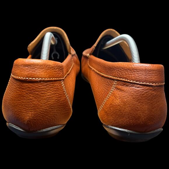 14th & UNION Men 13M Cognac Pebble Leather Driving Loafer Moccasins Preppy Shoe main image 7
